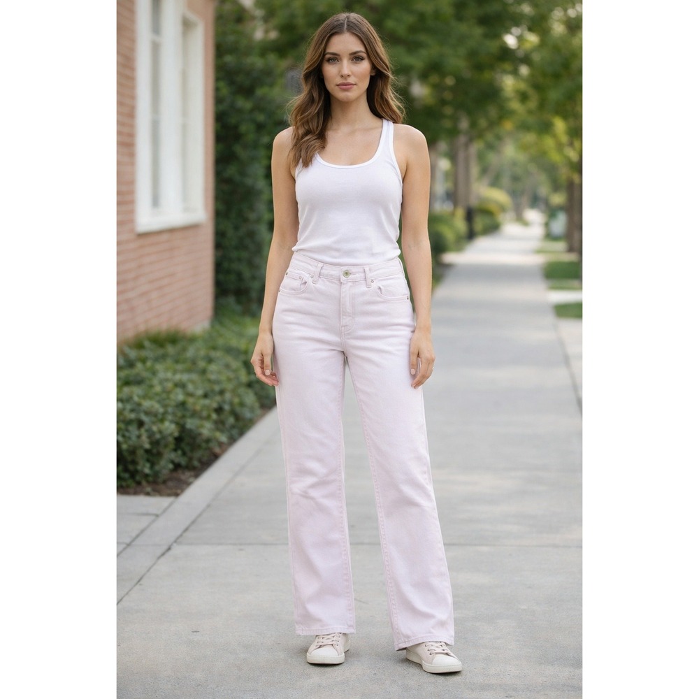 Kensie Jeans Womens Size 36 Skinny Denim Pink Cropped Ankle Frayed Hem Straight